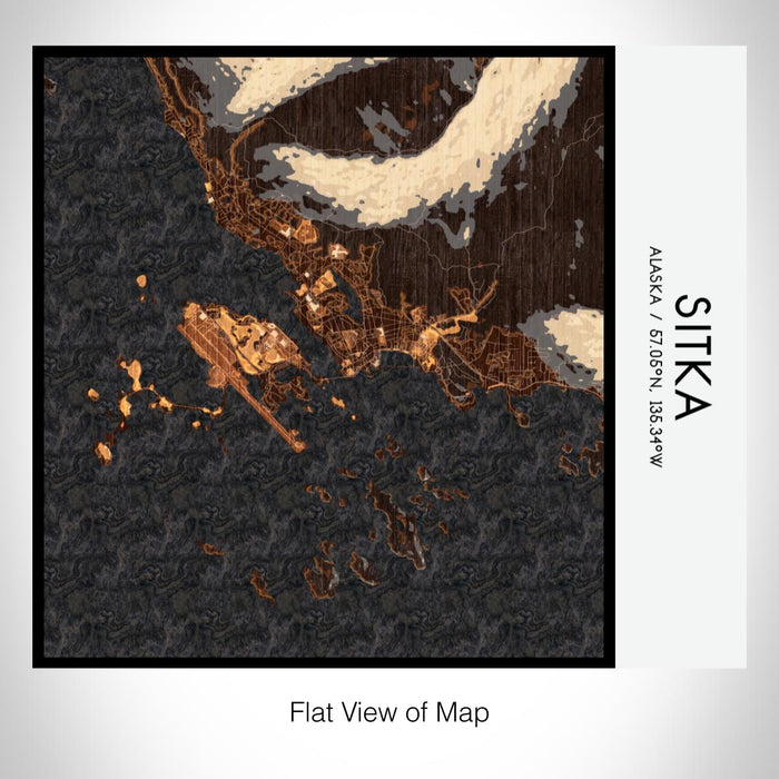 Rendered View of Sitka Alaska Map on 17oz Stainless Steel Insulated Tumbler in Ember Map Style