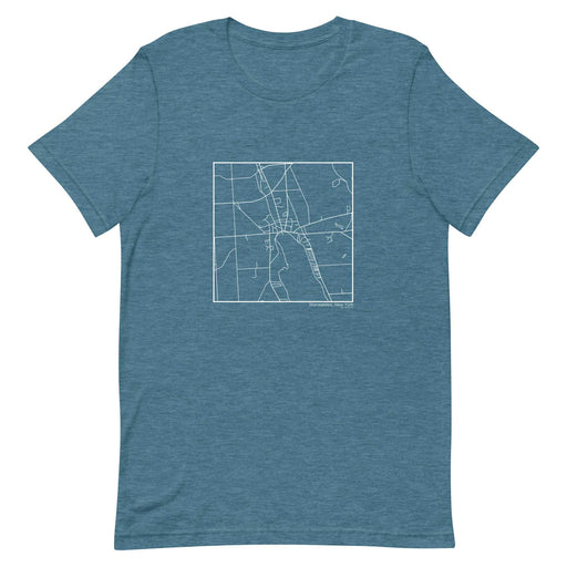 Skaneateles New York  Map Unisex T-Shirt with City inscription in Heather Teal