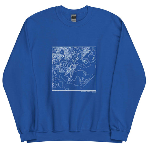 Skidaway Island Georgia  Map Unisex Crewneck Sweater with City inscription in Royal Blue