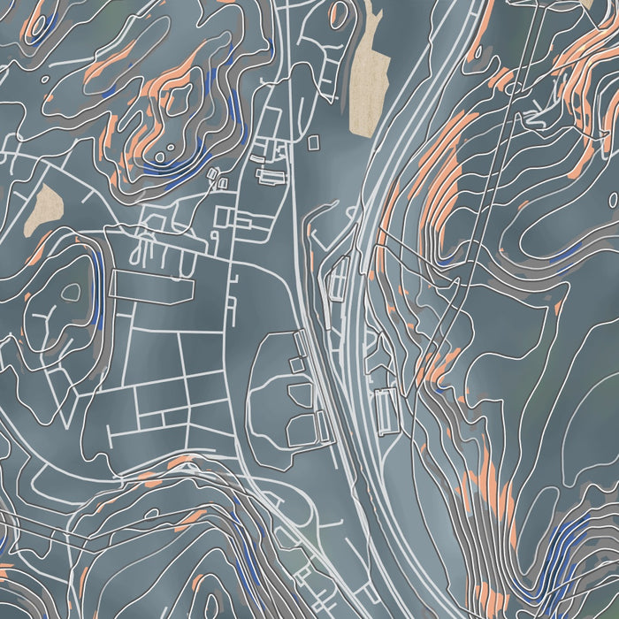 Sloatsburg New York Map Print in Afternoon Style Zoomed In Close Up Showing Details