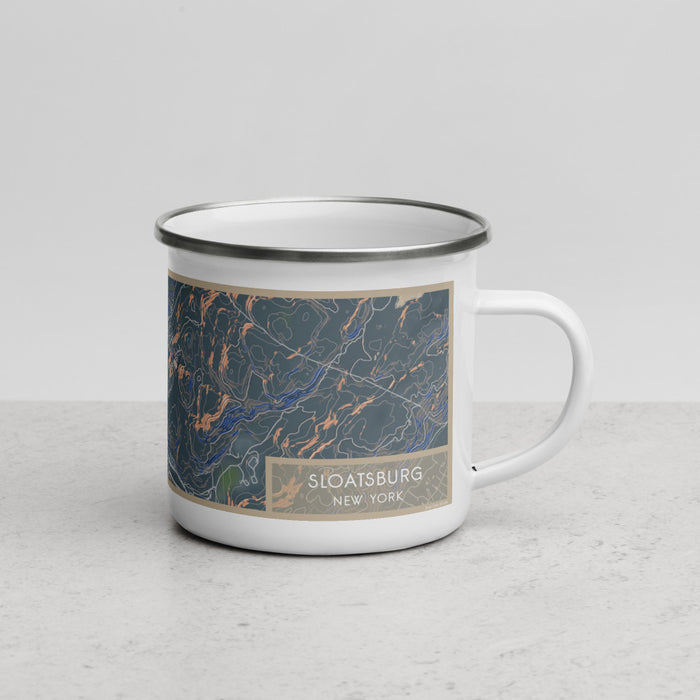 Right View Custom Sloatsburg New York Map Enamel Mug in Afternoon