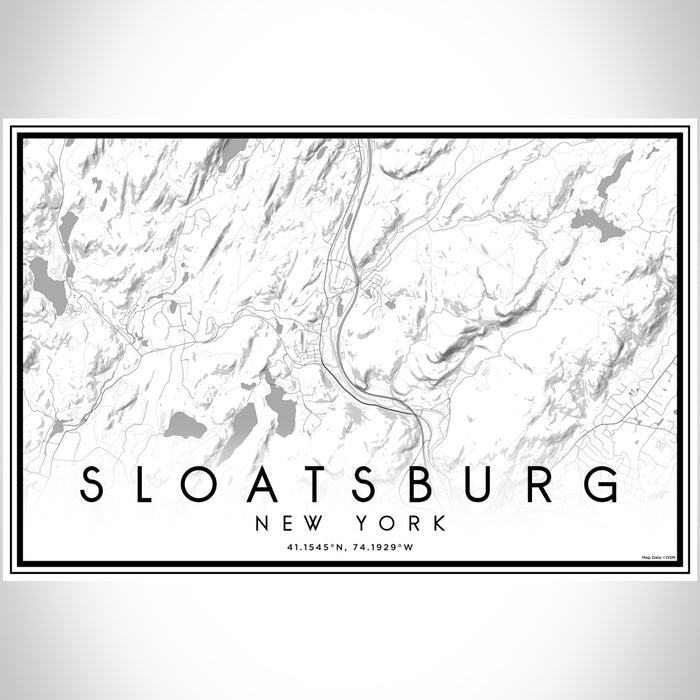 Sloatsburg New York Map Print Landscape Orientation in Classic Style With Shaded Background
