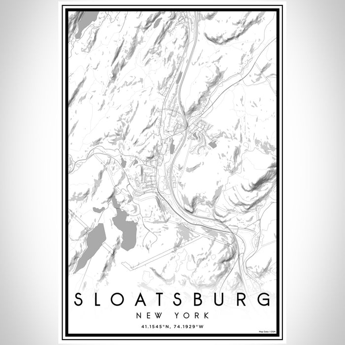 Sloatsburg New York Map Print Portrait Orientation in Classic Style With Shaded Background