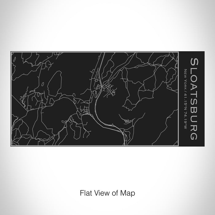 Rendered View of Sloatsburg New York Map on 17oz Stainless Steel Insulated Cola Bottle in Black