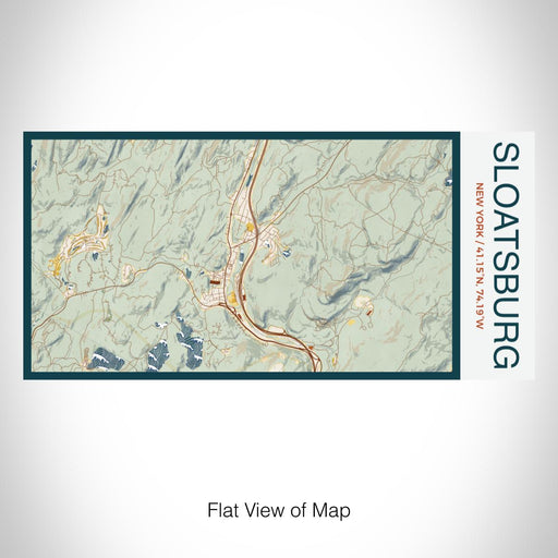 Rendered View of Sloatsburg New York Map on 17oz Stainless Steel Insulated Bottle with printed woodblock style map