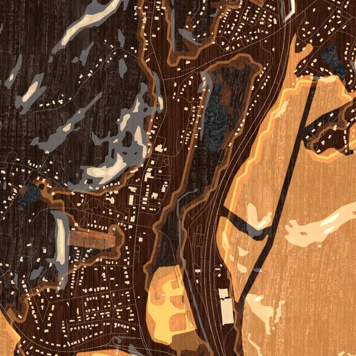 Sloatsburg New York Map Print in Ember Style Zoomed In Close Up Showing Details