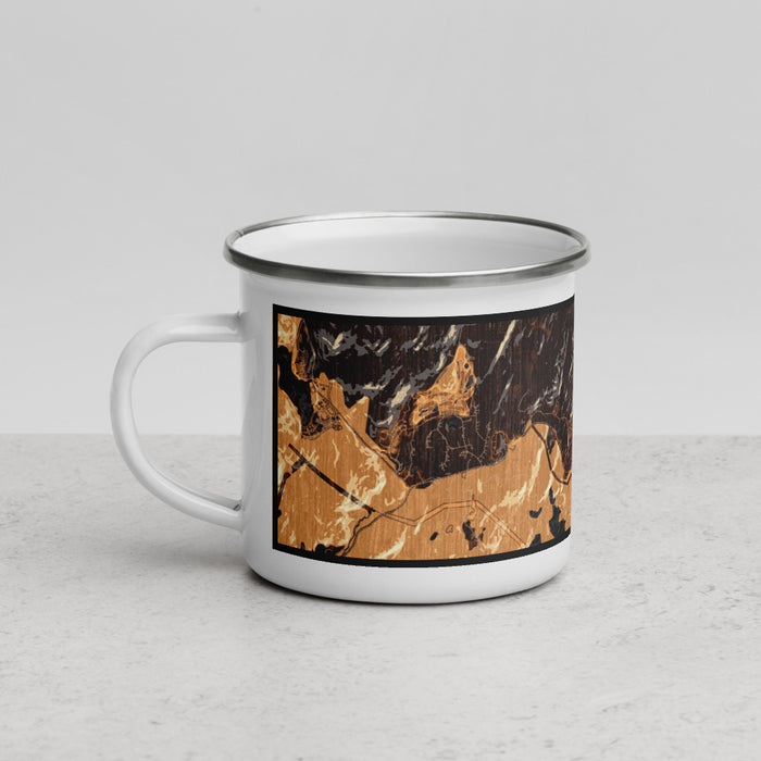 Left View Custom Sloatsburg New York Map Enamel Mug in Ember