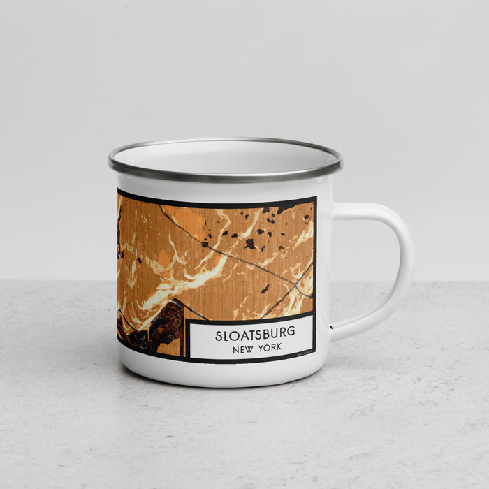 Right View Custom Sloatsburg New York Map Enamel Mug in Ember