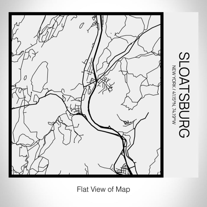 Rendered View of Sloatsburg New York Map on 17oz Stainless Steel Insulated Tumbler in Matte White with Tactile Lines