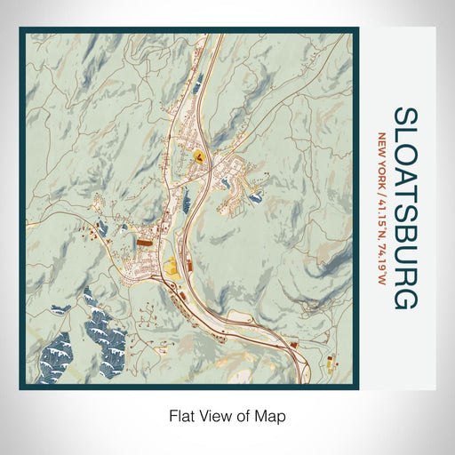 Rendered View of Sloatsburg New York Map on 17oz Stainless Steel Insulated Tumbler in Woodblock Map Style