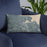 Custom Smithfield Virginia Map Throw Pillow in Afternoon on Blue Colored Chair