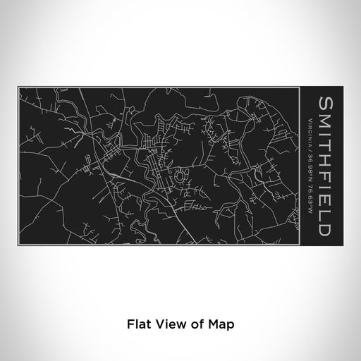 Rendered View of Smithfield Virginia Map Engraving on 17oz Stainless Steel Insulated Cola Bottle in Black