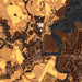 Smithfield Virginia Map Print in Ember Style Zoomed In Close Up Showing Details