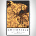 Smithfield Virginia Map Print Portrait Orientation in Ember Style With Shaded Background