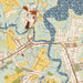 Smithfield Virginia Map Print in Woodblock Style Zoomed In Close Up Showing Details