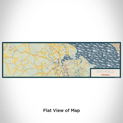 Flat View of Map Custom Smithfield Virginia Map Enamel Mug in Woodblock