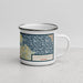 Right View Custom Smithfield Virginia Map Enamel Mug in Woodblock