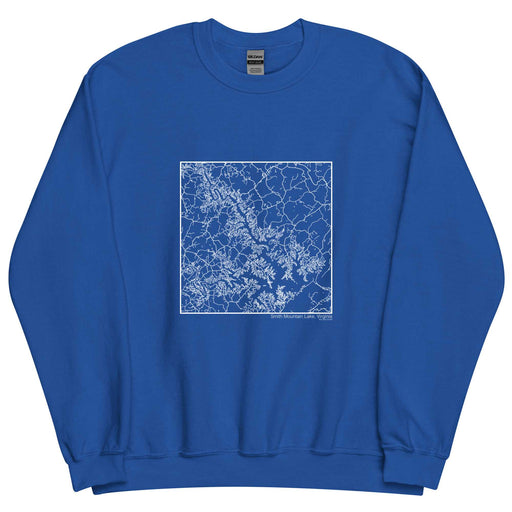 Smith Mountain Lake Virginia  Map Unisex Crewneck Sweater with City inscription in Royal Blue