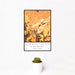 12x18 Smith Rock State Park Oregon Map Print Portrait Orientation in Ember Style With Small Cactus Plant in White Planter