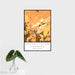 16x24 Smith Rock State Park Oregon Map Print Portrait Orientation in Ember Style With Tropical Plant Leaves in Water