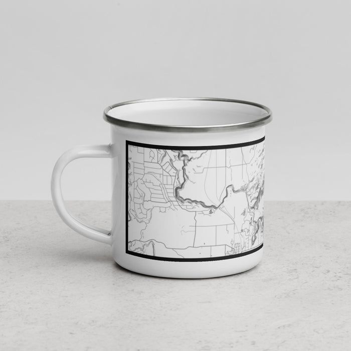 Left View Custom Smith Rock State Park Oregon Map Enamel Mug in Classic