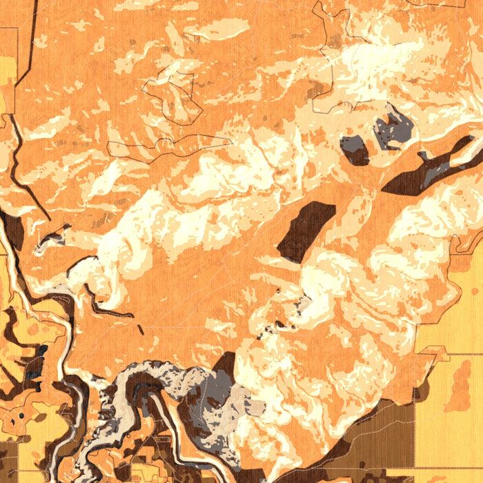 Smith Rock State Park Oregon Map Print in Ember Style Zoomed In Close Up Showing Details
