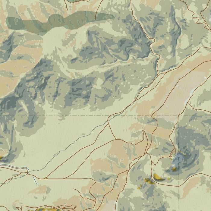 Smith Rock State Park Oregon Map Print in Woodblock Style Zoomed In Close Up Showing Details