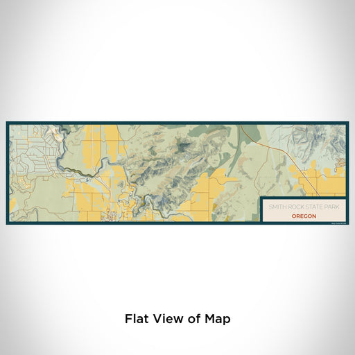 Flat View of Map Custom Smith Rock State Park Oregon Map Enamel Mug in Woodblock