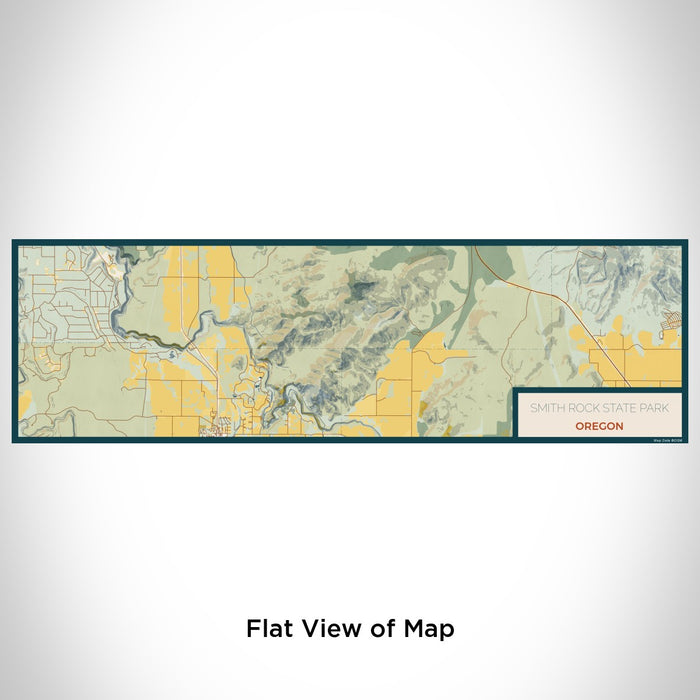 Flat View of Map Custom Smith Rock State Park Oregon Map Enamel Mug in Woodblock