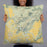 Person holding 22x22 Custom Smith Rock State Park Oregon Map Throw Pillow in Woodblock