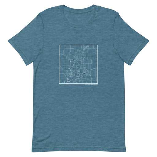 Smithville Lake Missouri  Map Unisex T-Shirt with City inscription in Heather Teal