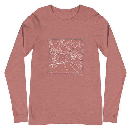 Snoqualmie Washington  Map Unisex Long-Sleeve T-shirt with City inscription in Heather Mauve
