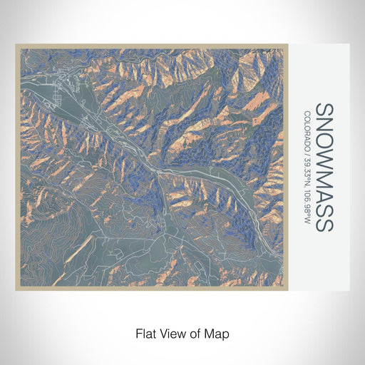 Rendered View of Snowmass Colorado Map on 20oz Stainless Steel Insulated Bottle with Bamboo Top with printed afternoon style map