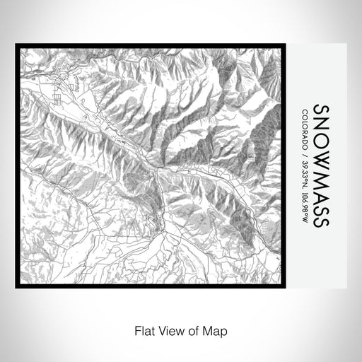 Rendered View of Snowmass Colorado Map on 20oz Stainless Steel Insulated Bottle with Bamboo Top with printed classic style map