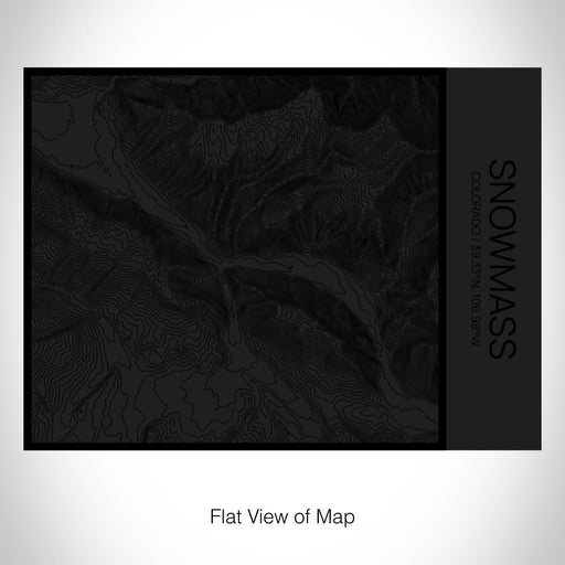 Rendered View of Snowmass Colorado Map on 20oz Stainless Steel Insulated Bottle with Bamboo Top in Matte Black with printed Tactile Lines Map in Black