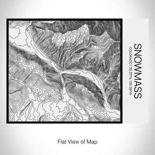 Rendered View of Snowmass Colorado Map on 20oz Stainless Steel Insulated Bottle with Bamboo Top in Matte White with printed Tactile Lines Map in Black