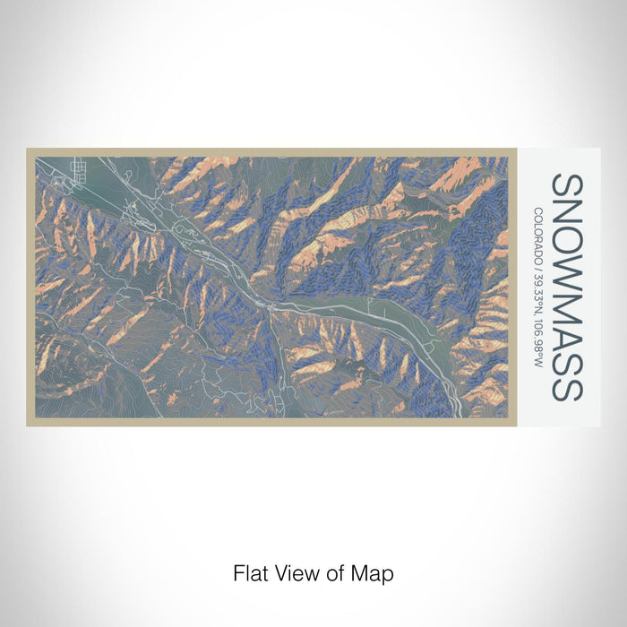 Rendered View of Snowmass Colorado Map on 17oz Stainless Steel Insulated Bottle with printed afternoon style map