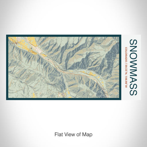 Rendered View of Snowmass Colorado Map on 17oz Stainless Steel Insulated Bottle with printed woodblock style map