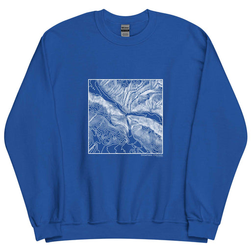 Snowmass Colorado Topographic  Map Unisex Crewneck Sweater with City inscription in Royal Blue