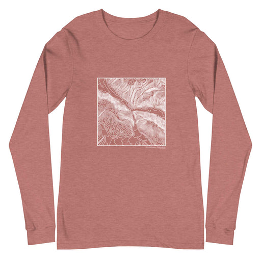 Snowmass Colorado Topographic  Map Unisex Long-Sleeve T-shirt with City inscription in Heather Mauve