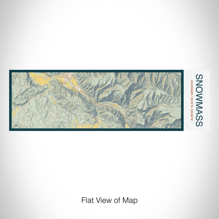 Rendered View of Snowmass Colorado Map on 10oz Stainless Steel Insulated Cup in Woodblock with Sliding Lid