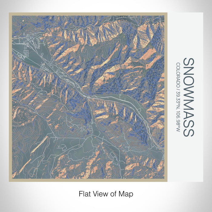 Rendered View of Snowmass Colorado Map on 17oz Stainless Steel Insulated Tumbler in Afternoon Map Style