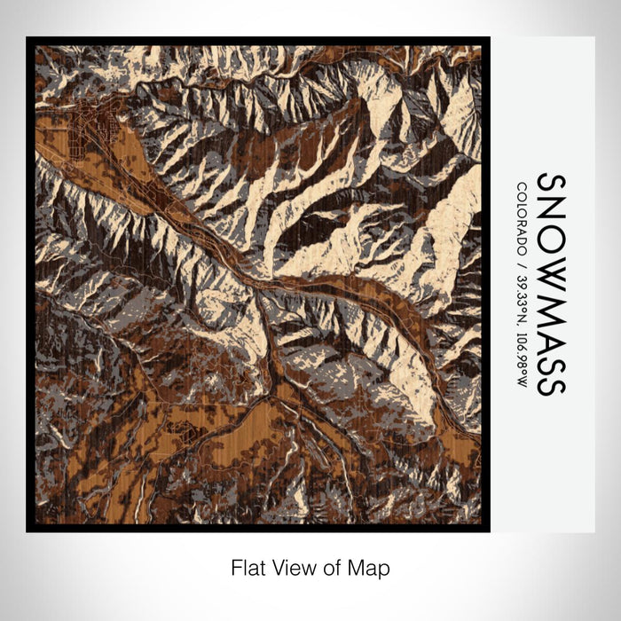 Rendered View of Snowmass Colorado Map on 17oz Stainless Steel Insulated Tumbler in Ember Map Style