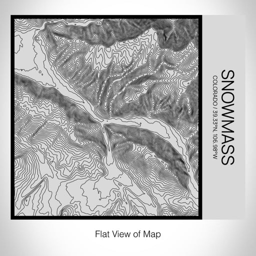 Rendered View of Snowmass Colorado Map on 17oz Stainless Steel Insulated Tumbler in Tactile Lines with Succulent in Background