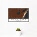 12x18 Soda Lake Wyoming Map Print Landscape Orientation in Ember Style With Small Cactus Plant in White Planter