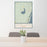 24x36 Soda Lake Wyoming Map Print Portrait Orientation in Woodblock Style Behind 2 Chairs Table and Potted Plant