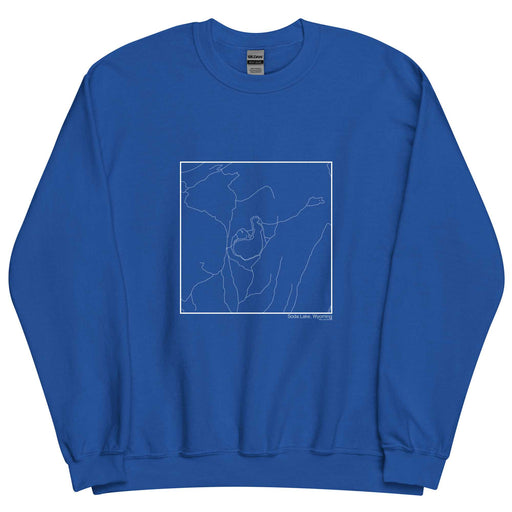 Soda Lake Wyoming  Map Unisex Crewneck Sweater with City inscription in Royal Blue