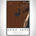 Soda Lake Wyoming Map Print Portrait Orientation in Ember Style With Shaded Background