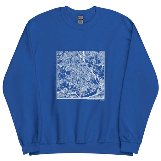 Somerville Massachusetts  Map Unisex Crewneck Sweater with City inscription in Royal Blue