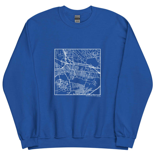 Somerville New Jersey  Map Unisex Crewneck Sweater with City inscription in Royal Blue